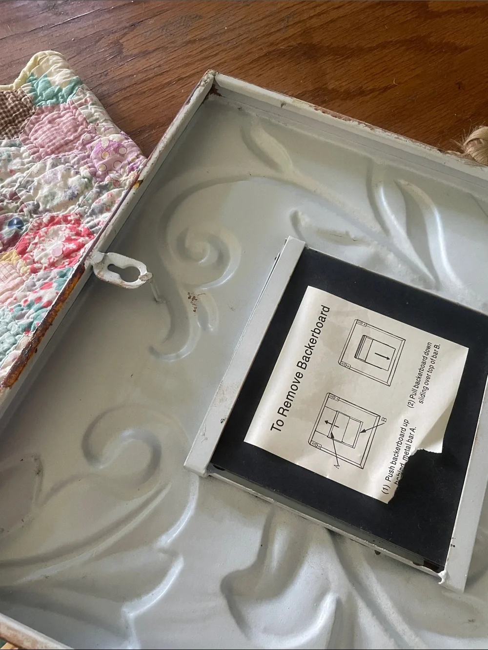 Brown metal picture frame holds 4.5 pic